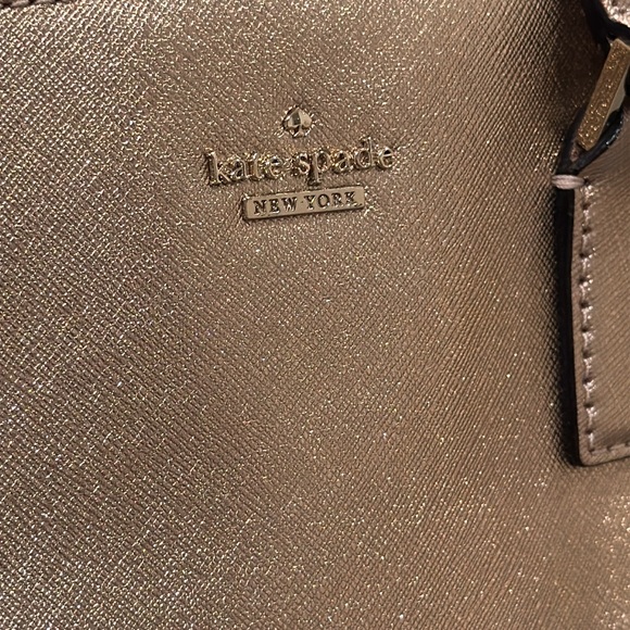 Kate Spade Bag Leather Champagne Rose Gold Metallic Satchel - Picture 10 of 17